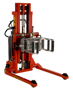 樂吉騰卷夾堆高車,用卷夾抓取，抬升和翻轉(zhuǎn)卷軸